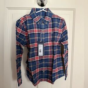 NWT Vineyard Vines Boys Flannel Shirt, Moonshine Plaid, size 7